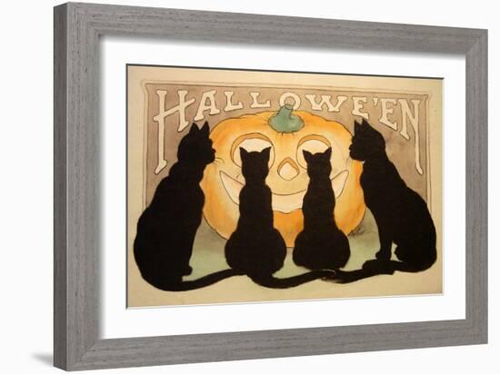 Halloween Black Cats Pumpkin-Vintage Apple Collection-Framed Giclee Print