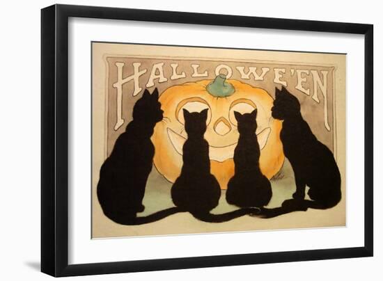 Halloween Black Cats Pumpkin-Vintage Apple Collection-Framed Giclee Print