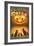 Halloween, Children behind Jack O'Lantern-null-Framed Art Print