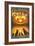 Halloween, Children behind Jack O'Lantern-null-Framed Art Print