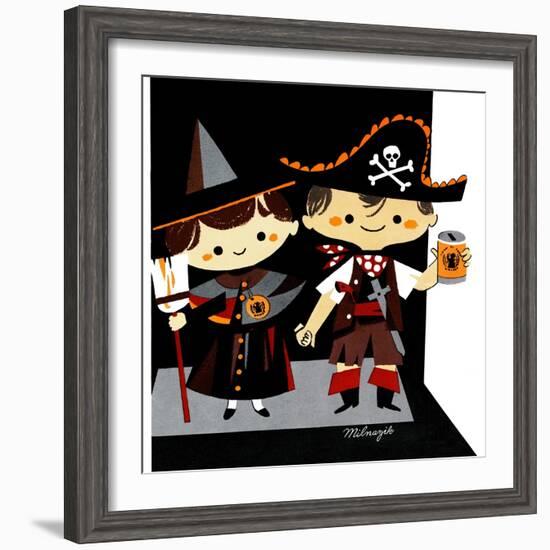 Halloween Friends - Jack & Jill-Bob Milnazik-Framed Giclee Print