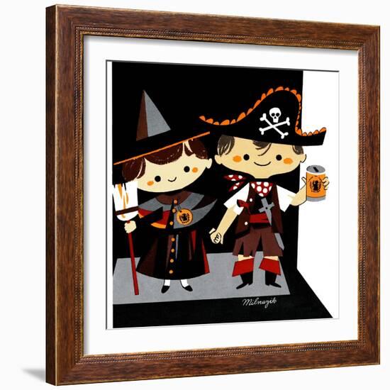 Halloween Friends - Jack & Jill-Bob Milnazik-Framed Giclee Print