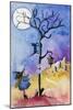 Halloween Graveyard Black Cat Keep Out-sylvia pimental-Mounted Art Print