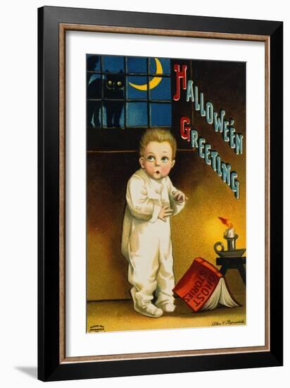 Halloween Greetings Little Boy-Vintage Apple Collection-Framed Giclee Print