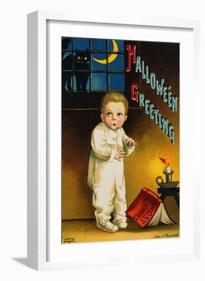 Halloween Greetings Little Boy-Vintage Apple Collection-Framed Giclee Print