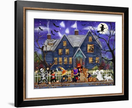 Halloween Hounted House-MAKIKO-Framed Giclee Print