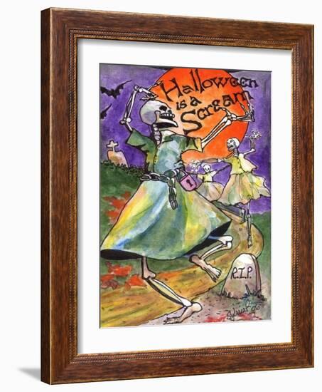 Halloween is a Scream Skeletons-sylvia pimental-Framed Art Print