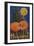 Halloween, Jack O'Lanterns with Corn Stalks-null-Framed Art Print