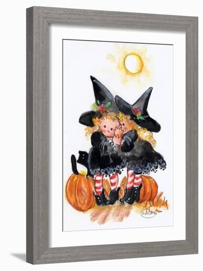 Halloween Little Witches Secret-sylvia pimental-Framed Art Print