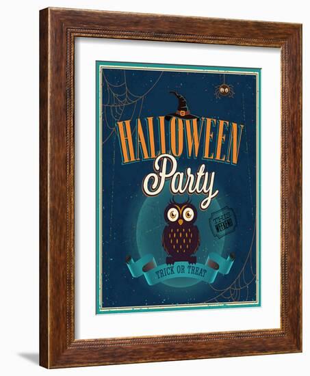 Halloween Party Poster-avean-Framed Art Print