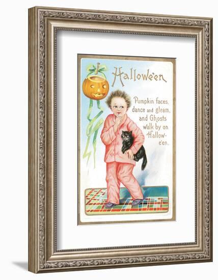 Halloween Pumpkin Faces-null-Framed Premium Giclee Print