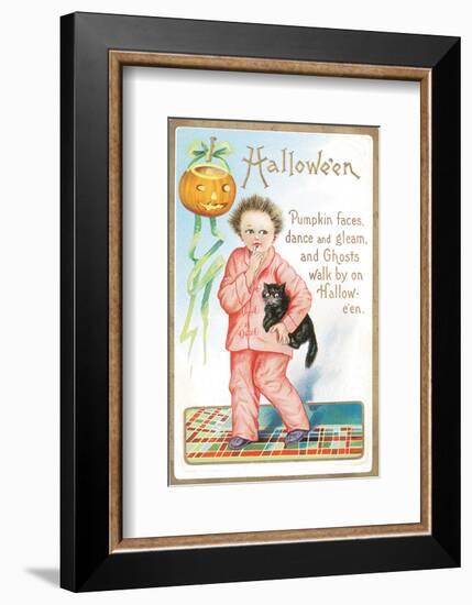 Halloween Pumpkin Faces-null-Framed Premium Giclee Print