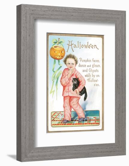 Halloween Pumpkin Faces-null-Framed Premium Giclee Print