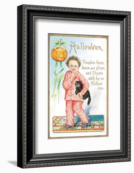 Halloween Pumpkin Faces-null-Framed Premium Giclee Print