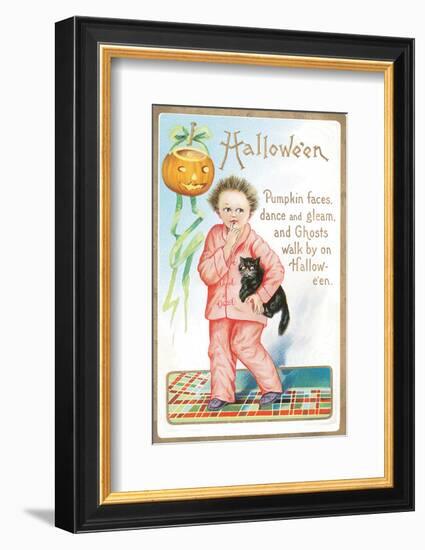 Halloween Pumpkin Faces-null-Framed Premium Giclee Print