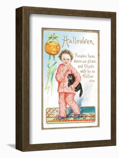 Halloween Pumpkin Faces-null-Framed Premium Giclee Print