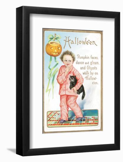 Halloween Pumpkin Faces-null-Framed Art Print