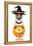 Halloween Pumpkin Witch Dog-Javier Brosch-Framed Premier Image Canvas