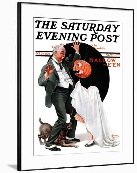 "Halloween" Saturday Evening Post Cover, October 23,1920-Norman Rockwell-Framed Giclee Print