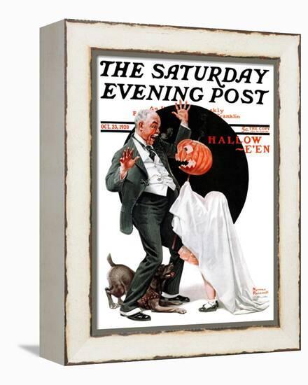 "Halloween" Saturday Evening Post Cover, October 23,1920-Norman Rockwell-Framed Premier Image Canvas