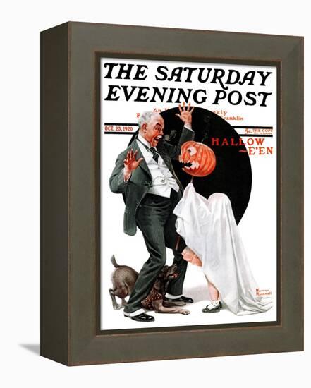 "Halloween" Saturday Evening Post Cover, October 23,1920-Norman Rockwell-Framed Premier Image Canvas