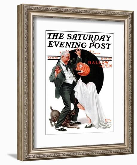 "Halloween" Saturday Evening Post Cover, October 23,1920-Norman Rockwell-Framed Giclee Print