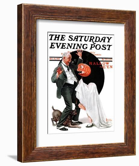 "Halloween" Saturday Evening Post Cover, October 23,1920-Norman Rockwell-Framed Giclee Print