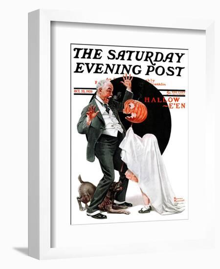 "Halloween" Saturday Evening Post Cover, October 23,1920-Norman Rockwell-Framed Giclee Print