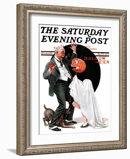 "Halloween" Saturday Evening Post Cover, October 23,1920-Norman Rockwell-Framed Giclee Print