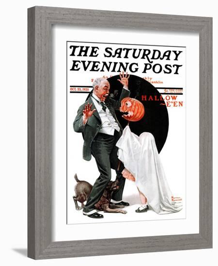 "Halloween" Saturday Evening Post Cover, October 23,1920-Norman Rockwell-Framed Giclee Print