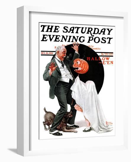 "Halloween" Saturday Evening Post Cover, October 23,1920-Norman Rockwell-Framed Giclee Print