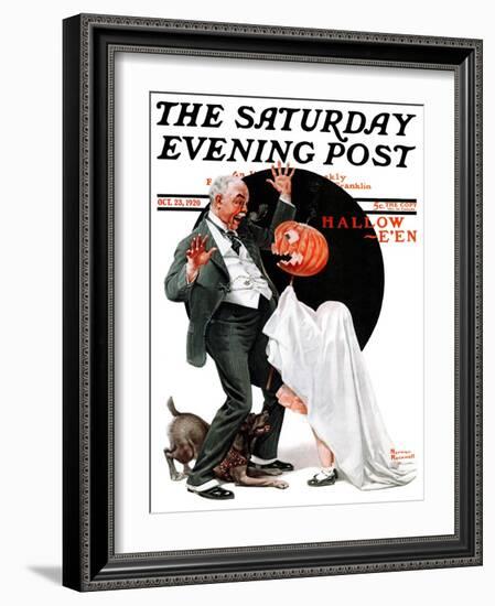 "Halloween" Saturday Evening Post Cover, October 23,1920-Norman Rockwell-Framed Giclee Print