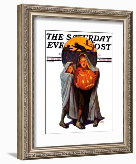 "Halloween Scare," Saturday Evening Post Cover, November 2, 1935-Frederic Stanley-Framed Giclee Print