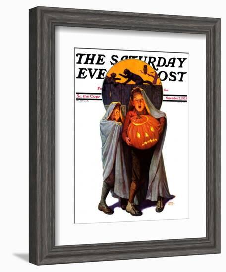 "Halloween Scare," Saturday Evening Post Cover, November 2, 1935-Frederic Stanley-Framed Giclee Print