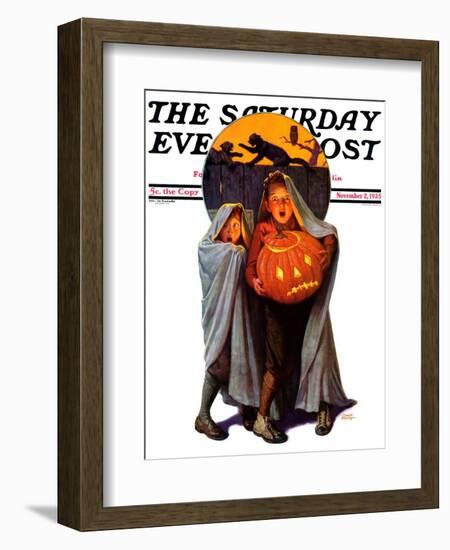 "Halloween Scare," Saturday Evening Post Cover, November 2, 1935-Frederic Stanley-Framed Giclee Print