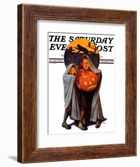 "Halloween Scare," Saturday Evening Post Cover, November 2, 1935-Frederic Stanley-Framed Giclee Print