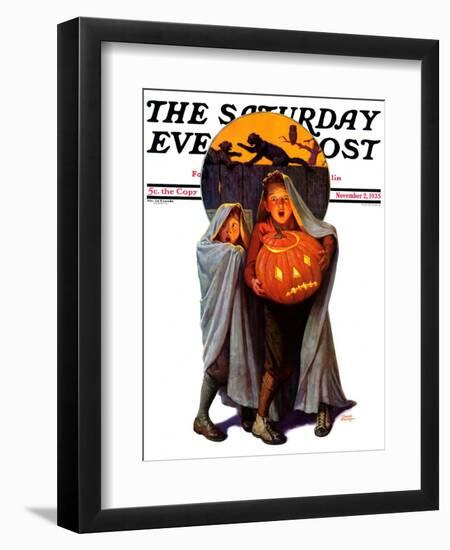 "Halloween Scare," Saturday Evening Post Cover, November 2, 1935-Frederic Stanley-Framed Giclee Print