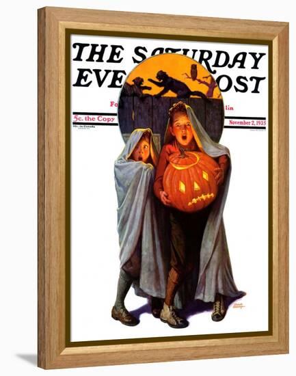 "Halloween Scare," Saturday Evening Post Cover, November 2, 1935-Frederic Stanley-Framed Premier Image Canvas