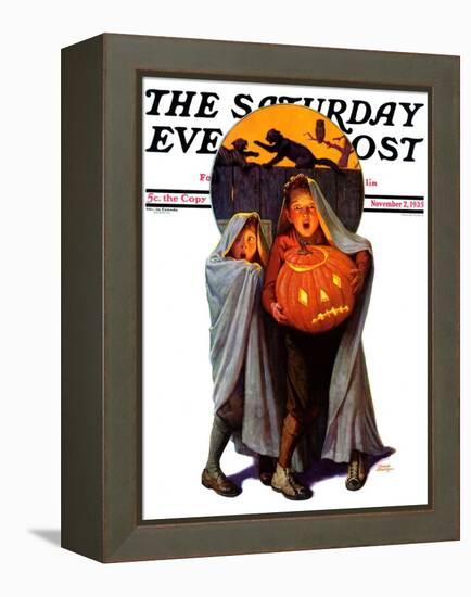 "Halloween Scare," Saturday Evening Post Cover, November 2, 1935-Frederic Stanley-Framed Premier Image Canvas