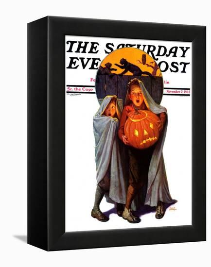 "Halloween Scare," Saturday Evening Post Cover, November 2, 1935-Frederic Stanley-Framed Premier Image Canvas