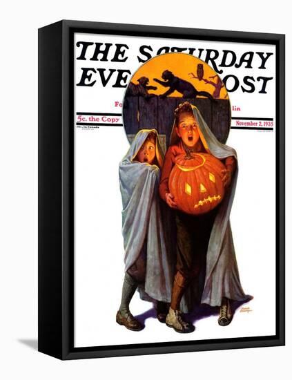 "Halloween Scare," Saturday Evening Post Cover, November 2, 1935-Frederic Stanley-Framed Premier Image Canvas
