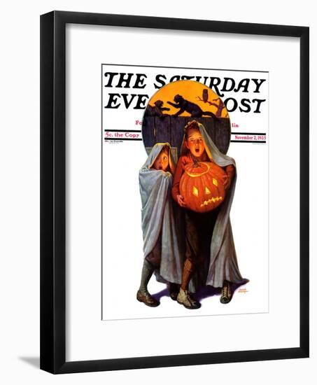 "Halloween Scare," Saturday Evening Post Cover, November 2, 1935-Frederic Stanley-Framed Giclee Print