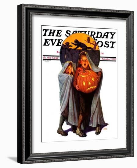 "Halloween Scare," Saturday Evening Post Cover, November 2, 1935-Frederic Stanley-Framed Giclee Print