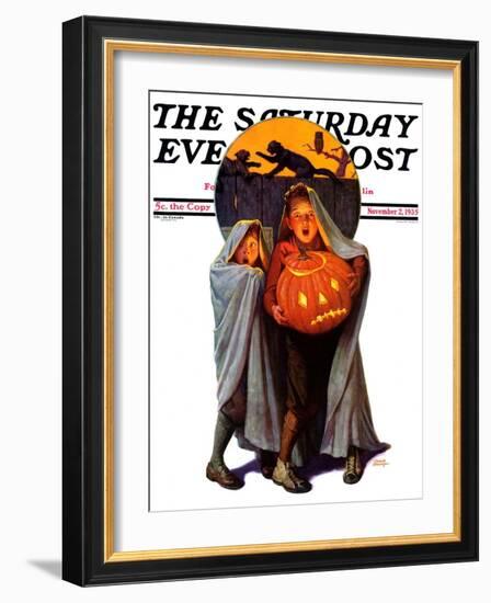 "Halloween Scare," Saturday Evening Post Cover, November 2, 1935-Frederic Stanley-Framed Giclee Print