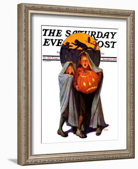 "Halloween Scare," Saturday Evening Post Cover, November 2, 1935-Frederic Stanley-Framed Premium Giclee Print
