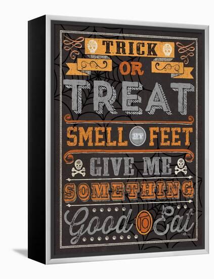 Halloween Talk I Orange-Pela Studio-Framed Stretched Canvas