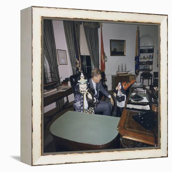 Halloween Visitors at the White House Oval Office-Stocktrek Images-Framed Premier Image Canvas