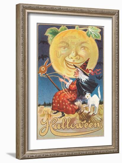 Halloween, Witch and Moon-null-Framed Art Print