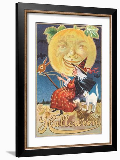 Halloween, Witch and Moon-null-Framed Art Print