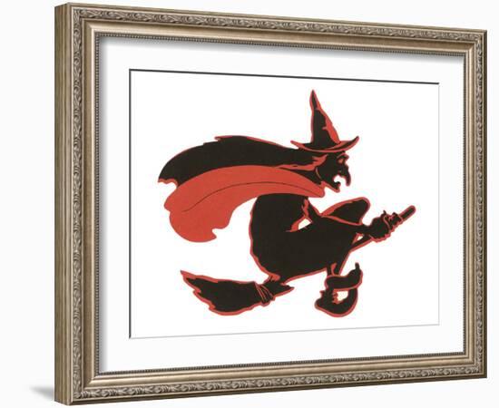 Halloween, Witch Silhouette-null-Framed Art Print